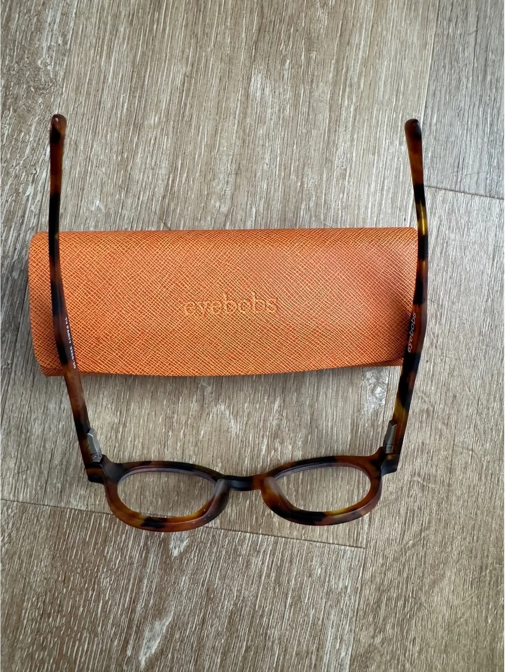 Eyebobs Tortoise Round Frame Glasses with Orange Case